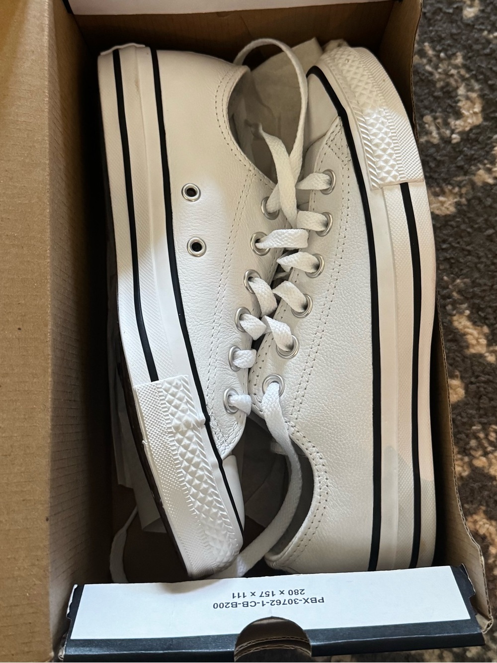 Converse Chuck Taylor All Star Low Top Platform Leather White 4.5M/6.5W